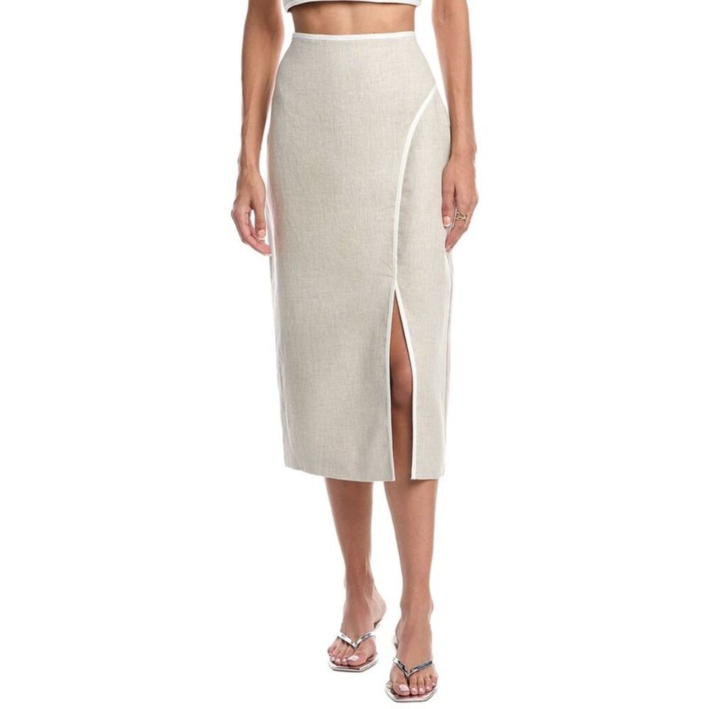 Milly Womens Neriya Linen Skirt, White